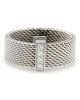 Sommerset Mesh Ring with Diamond Accents in Sterling Silver